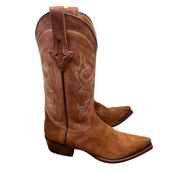Resistol Shoes - Resistol Rough Out Cutter Cowboy Boots 8D Women Brown Suede Leather